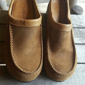 L.L. BEAN Leather Suede Mules/slides